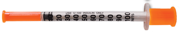 1.0 mL (100 units) syringe